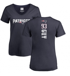 NFL Women's Nike New England Patriots #93 Lawrence Guy Navy Blue Backer T-Shirt