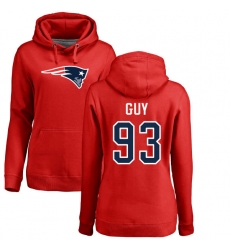 NFL Women's Nike New England Patriots #93 Lawrence Guy Red Name & Number Logo Pullover Hoodie