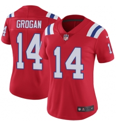 Women's Nike New England Patriots #14 Steve Grogan Red Alternate Vapor Untouchable Limited Player NFL Jersey