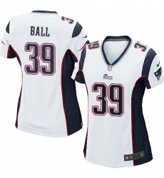 Women's Nike New England Patriots #39 Montee Ball Game White NFL Jersey