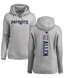 NFL Women's Nike New England Patriots #83 Dwayne Allen Ash Backer Pullover Hoodie