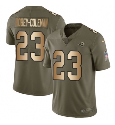 Youth Nike Los Angeles Rams #23 Nickell Robey-Coleman Limited Olive/Gold 2017 Salute to Service NFL Jersey