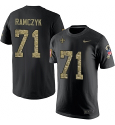 Nike New Orleans Saints #71 Ryan Ramczyk Black Camo Salute to Service T-Shirt