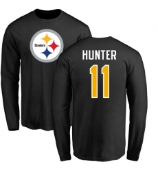 NFL Nike Pittsburgh Steelers #11 Justin Hunter Black Name & Number Logo Long Sleeve T-Shirt