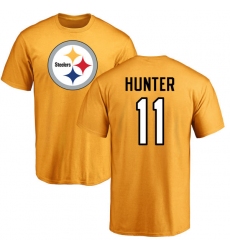 NFL Nike Pittsburgh Steelers #11 Justin Hunter Gold Name & Number Logo T-Shirt