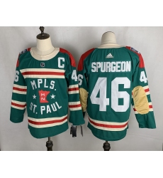 Men's Minnesota Wild Matt #46 Jared Spurgeon Green 2022 Winter Classic Authentic Player Jersey