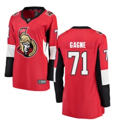 Women's Ottawa Senators #71 Gabriel Gagne Fanatics Branded Red Home Breakaway NHL Jersey