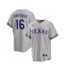 Men's Texas Rangers #16 Travis Jankowski Gray Cool Base Stitched Baseball Jersey