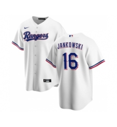 Men's Texas Rangers #16 Travis Jankowski White Cool Base Stitched Baseball Jersey