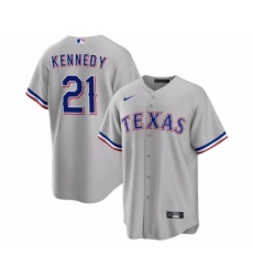 Men's Texas Rangers #21 Ian Kennedy Gray Cool Base Stitched Baseball Jersey