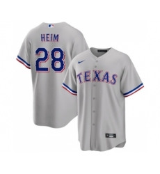 Men's Texas Rangers #28 Jonah Heim Gray Cool Base Stitched Baseball Jersey