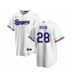 Men's Texas Rangers #28 Jonah Heim White Cool Base Stitched Baseball Jersey