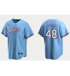 Men's Texas Rangers #48 Jacob deGrom Light Blue Cool Base Stitched Baseball Jersey