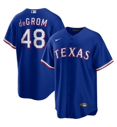 Men's Texas Rangers #48 Jacob deGrom Nike Royal Away Replica Player Jersey