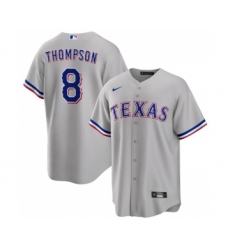 Men's Texas Rangers #8 Bubba Thompson Gray Cool Base Stitched Baseball Jersey