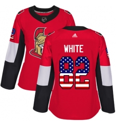 Women's Adidas Ottawa Senators #82 Colin White Authentic Red USA Flag Fashion NHL Jersey