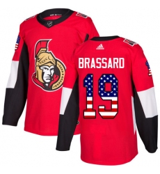 Men's Adidas Ottawa Senators #19 Derick Brassard Authentic Red USA Flag Fashion NHL Jersey