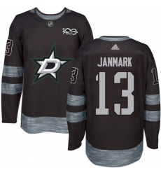 Men's Adidas Dallas Stars #13 Mattias Janmark Premier Black 1917-2017 100th Anniversary NHL Jersey