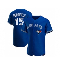 Men's Toronto Blue Jays #15 Whit Merrifield Royal Flex Base Stitched Baseball Jersey