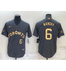 Men's Toronto Blue Jays #6 Alek Manoah Number Grey 2022 All Star Stitched Cool Base Nike Jersey