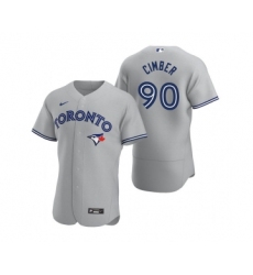 Mens Toronto Blue Jays #90 Adam Cimber Nike Gray Road Flex Base Player Jersey