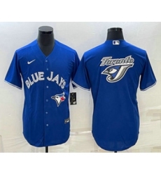 Men's Toronto Blue Jays Big Logo Blue Stitched MLB Cool Base Nike Jersey