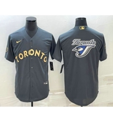 Men's Toronto Blue Jays Big Logo Grey 2022 All Star Stitched Cool Base Nike Jersey