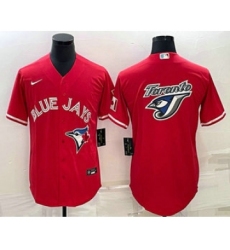 Men's Toronto Blue Jays Big Logo Red Stitched MLB Cool Base Nike Jersey