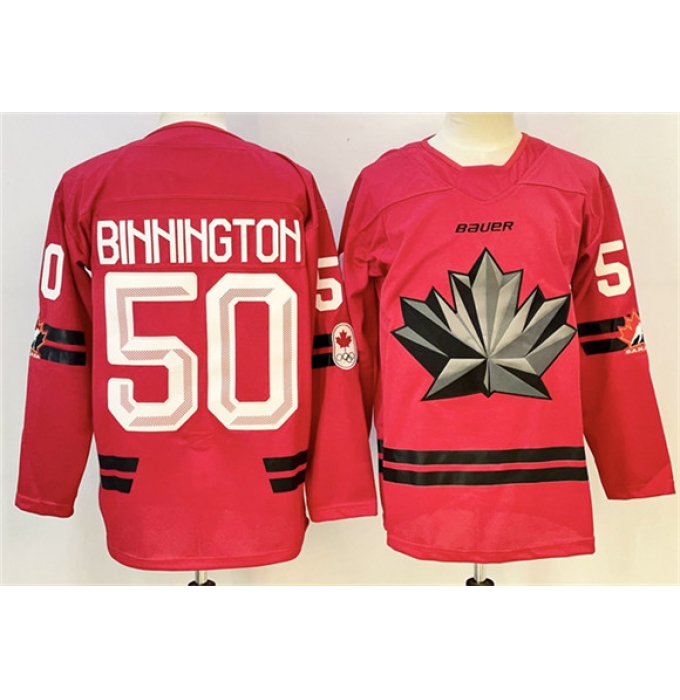 Men's Canada Hockey #50 Connor McDavid Red Stitched Jersey