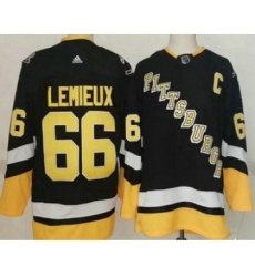 Men's Pittsburgh Penguins #66 Mario Lemieux Black Alternate Authentic Jersey