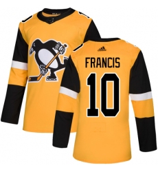 Youth Adidas Pittsburgh Penguins #10 Ron Francis Authentic Gold Alternate NHL Jersey