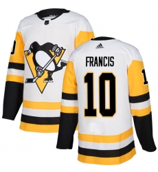 Youth Adidas Pittsburgh Penguins #10 Ron Francis Authentic White Away NHL Jersey
