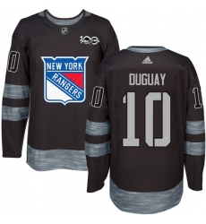 Men's Adidas New York Rangers #10 Ron Duguay Premier Black 1917-2017 100th Anniversary NHL Jersey