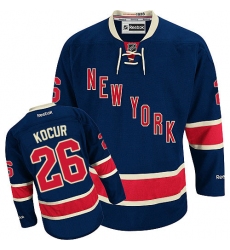 Men's Reebok New York Rangers #26 Joe Kocur Authentic Navy Blue Third NHL Jersey