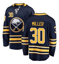 Men's Buffalo Sabres #30 Ryan Miller Fanatics Branded Navy Blue Home Breakaway NHL Jersey