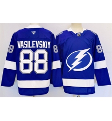 Men's Tampa Bay Lightning #88 Andrei Vasilevskiy 2024-25 Blue Stitched Jersey