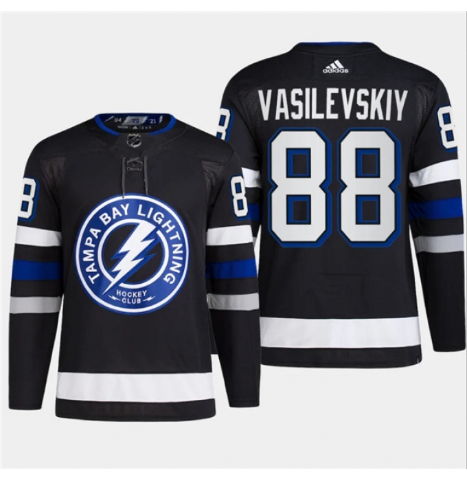 Men's Tampa Bay Lightning #88 Andrei Vasilevskiy Black 2024 Stadium Series Stitched Jersey