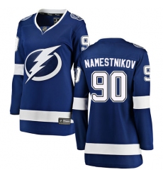 Women's Tampa Bay Lightning #90 Vladislav Namestnikov Fanatics Branded Royal Blue Home Breakaway NHL Jersey