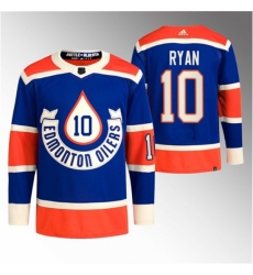 Men's Edmonton Oilers #10 Derek Ryan 2023 Royal Heritage Classic Primegreen Stitched Jersey