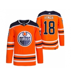 Men's Edmonton Oilers #18 Zach Hyman Orange Stitched Jersey