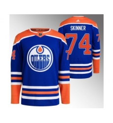 Men's Edmonton Oilers #74 Stuart Skinner Royal Stitched Jersey