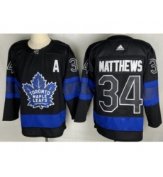 Men's Toronto Maple Leafs #34 Auston Matthews Black X Drew House Inside Out Stitched Jersey