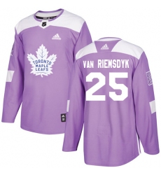 Men's Adidas Toronto Maple Leafs #25 James Van Riemsdyk Authentic Purple Fights Cancer Practice NHL Jersey