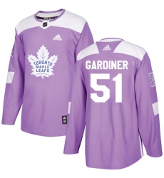 Men's Adidas Toronto Maple Leafs #51 Jake Gardiner Authentic Purple Fights Cancer Practice NHL Jersey