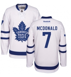 Men's Reebok Toronto Maple Leafs #7 Lanny McDonald Authentic White Away NHL Jersey