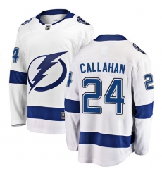 Men's Tampa Bay Lightning #24 Ryan Callahan Fanatics Branded White Away Breakaway NHL Jersey