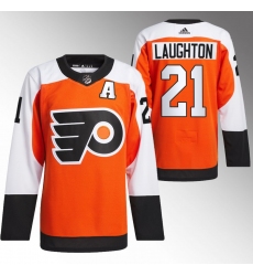 Men's Philadelphia Flyers #21 Scott Laughton 2023-24 Orange Stitched Jersey