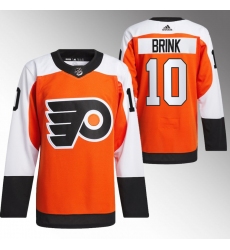 Men's Philadelphia Flyers #10 Bobby Brink 2023-24 Orange Stitched Jersey