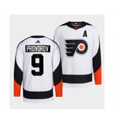 Men's Philadelphia Flyers #9 Ivan Provorov White 2022 Reverse Retro Stitched Jersey