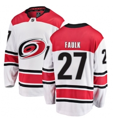 Men's Carolina Hurricanes #27 Justin Faulk Fanatics Branded White Away Breakaway NHL Jersey